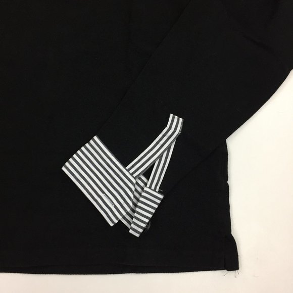 SOPHNET. Japan Striped Cuffs Henley Button Slit Hem Long Sleeve Shirt - Picture 6 of 10